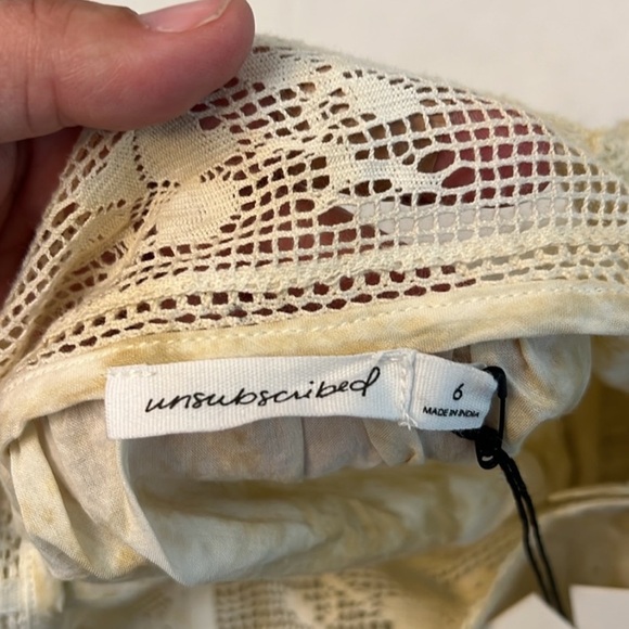 UNSUBSCRIBED COTTON TIE DYE BOHO BEACHY CROCHET TOP SIZE 8 - Picture 10 of 14